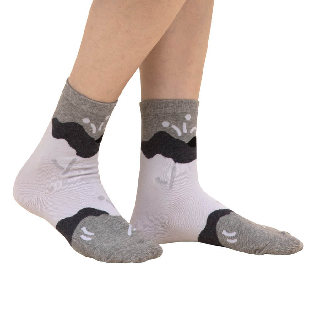 Women Novelty Crew Socks- Natural collection-Sun&Flower